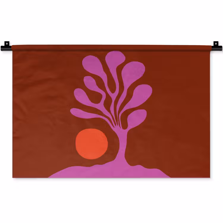 Wandkleed - Boom - Paars - Cirkel - Vloeiend — 1