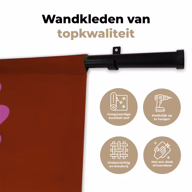 Wandkleed - Boom - Paars - Cirkel - Vloeiend — 3