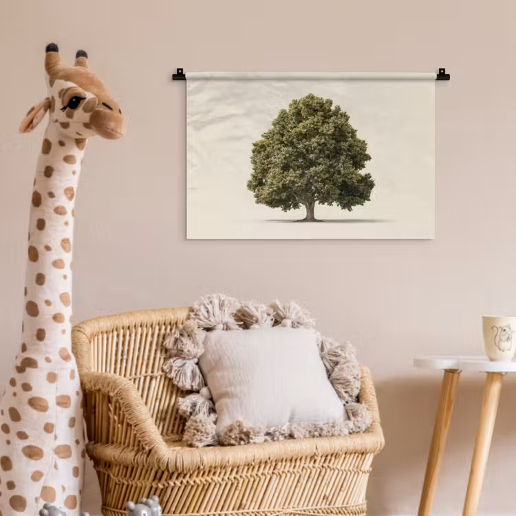 Wandkleed - Eikenboom - Groen - Lichte achtergrond — 5