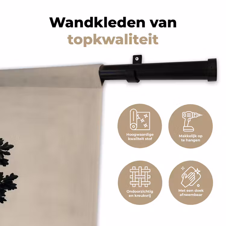 Wandkleed - Eikenboom - Schaduw - Egaal — 3