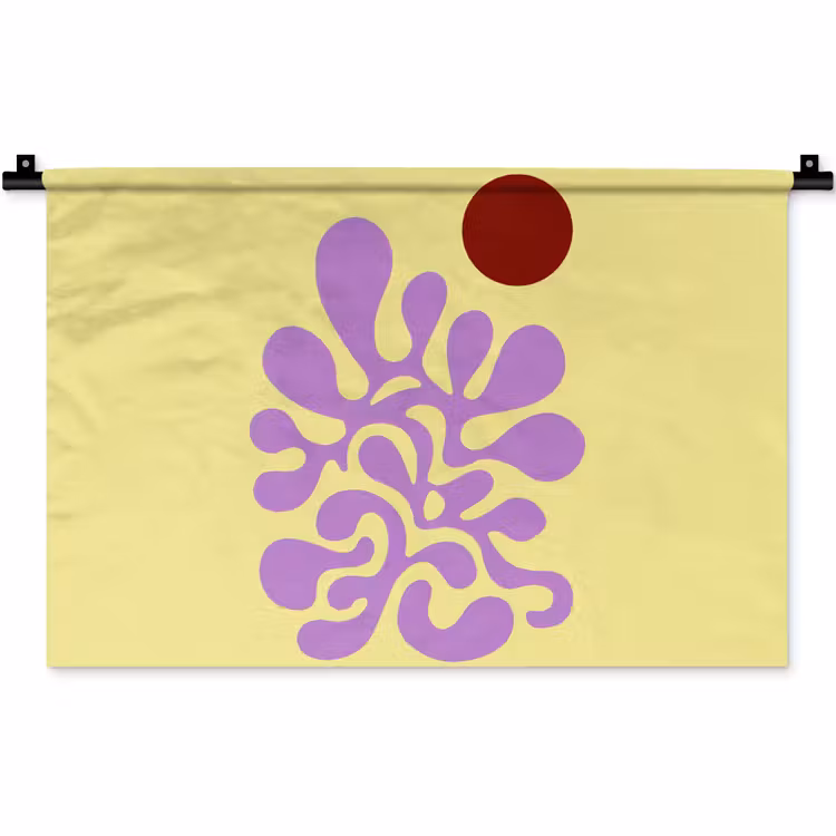 Wandkleed - Koraal - Cirkel - Abstract - Geel — 1
