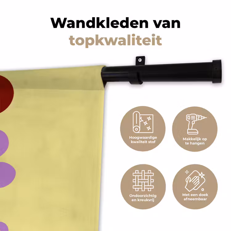Wandkleed - Koraal - Cirkel - Abstract - Geel — 3