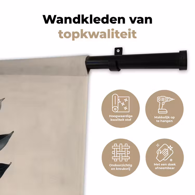 Wandkleed - Laurierbladeren - Bloemknoppen - subtiel — 3