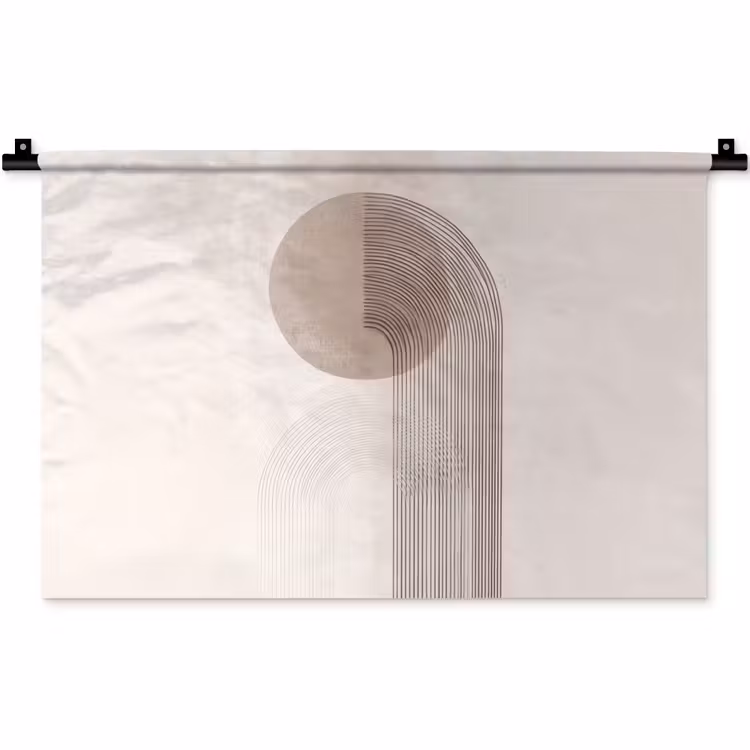 Wandkleed - Minimalistisch - Cirkel - Lichtgrijs — 1