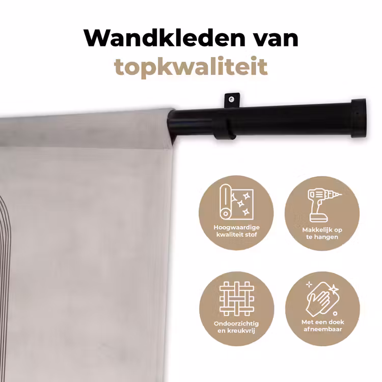 Wandkleed - Minimalistisch - Cirkel - Lichtgrijs — 3