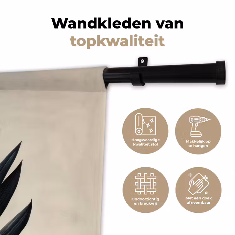 Wandkleed - Palmblad - Donkere bladen - Subtiel — 3