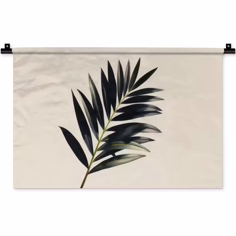 Wandkleed - Palmblad - Subtiel - Groen - beige — 1