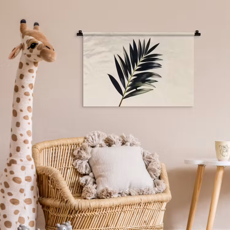 Wandkleed - Palmblad - Subtiel - Groen - beige — 5