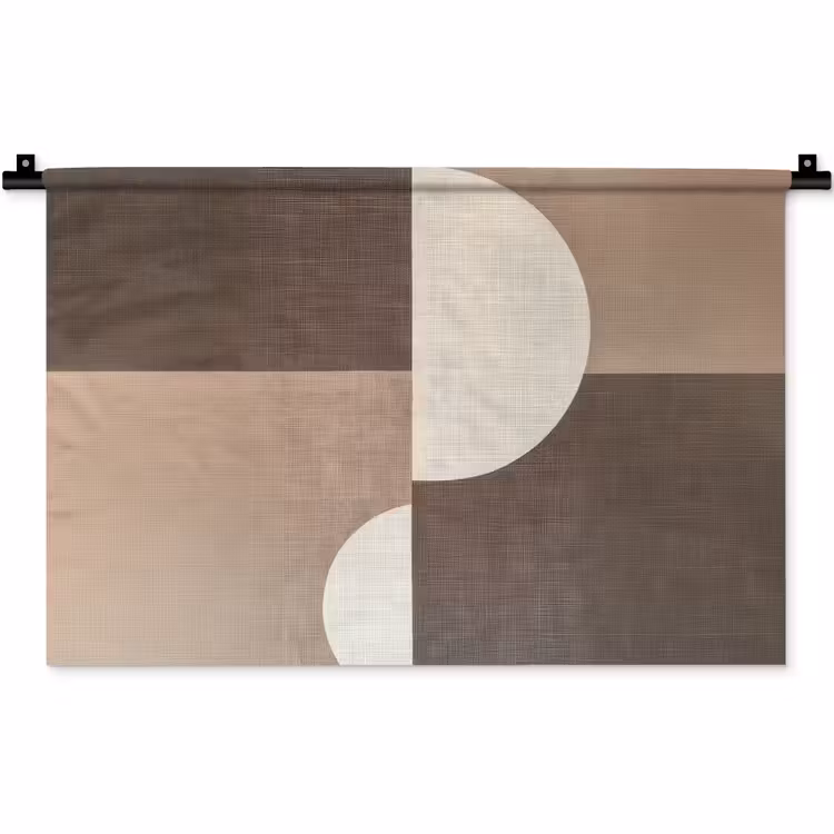 Wandkleed - Raster - Halve cirkels - Contrast — 1