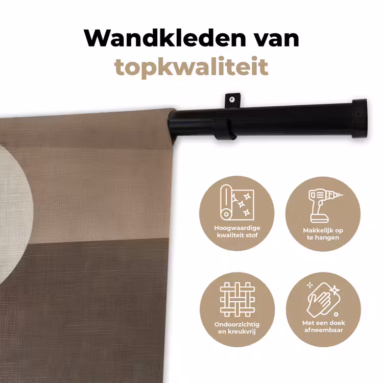 Wandkleed - Raster - Halve cirkels - Contrast — 3