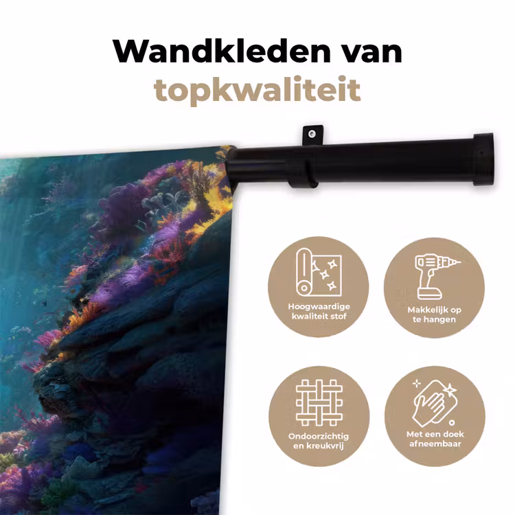 Wandkleed - Schip - Hout - Koraalriffen - Zonlicht — 3