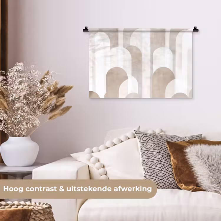 Wandkleed - Abstracte bogen - Modern - Beige — 4