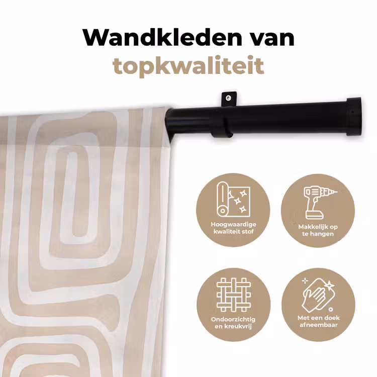 Wandkleed - Decoratief - Labyrint - Beige — 3
