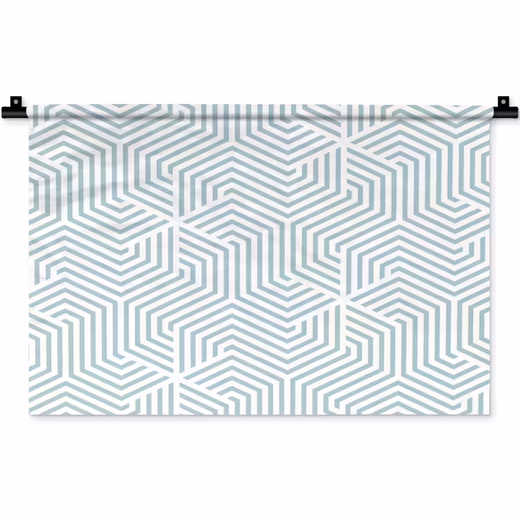 Wandkleed - Geometrie - Lijn - Groen - Patroon — 1