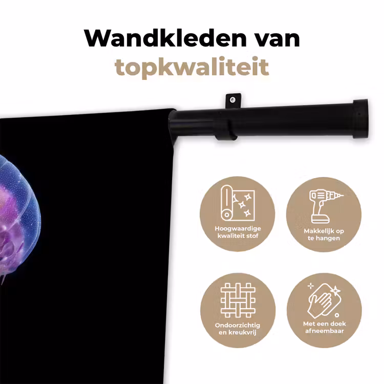 Wandkleed - Kwal - Doorzichtig - Roze - Tentakels — 3