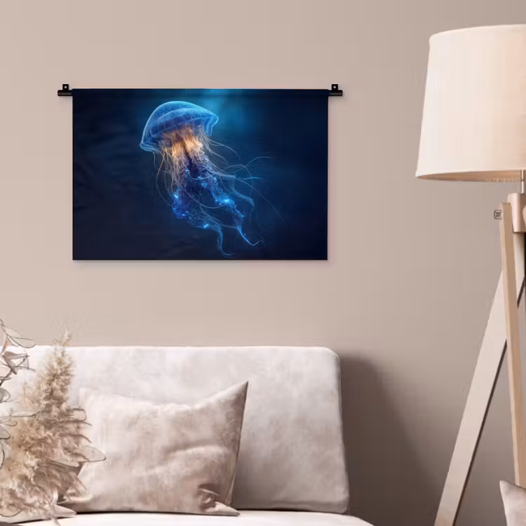 Wandkleed - Kwal - Lichtgevend - Tentakels - Blauw — 2