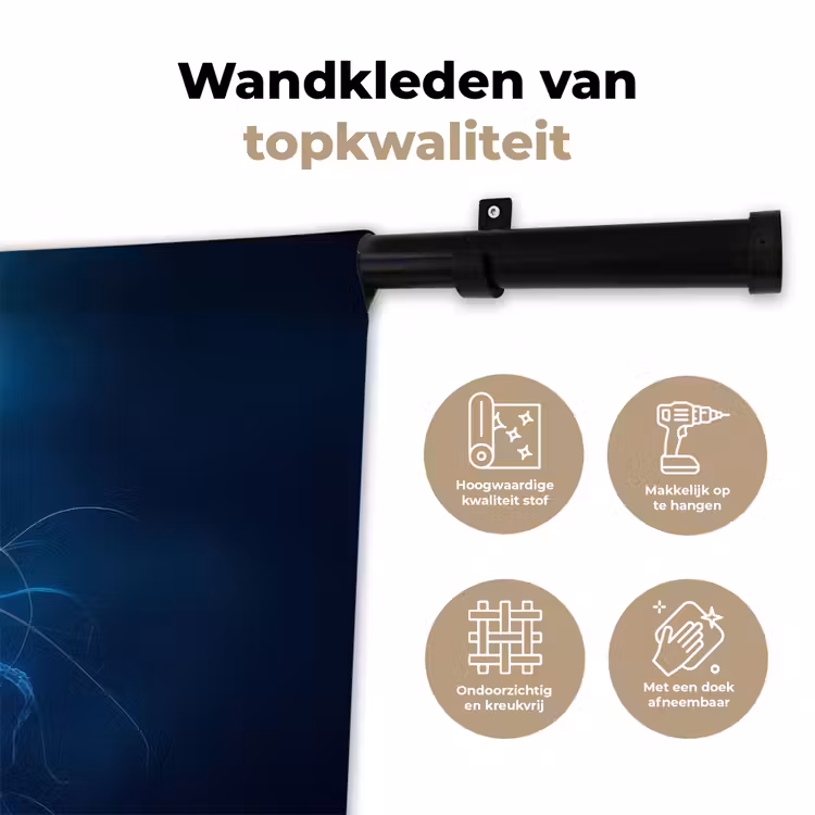 Wandkleed - Kwal - Lichtgevend - Tentakels - Blauw — 3
