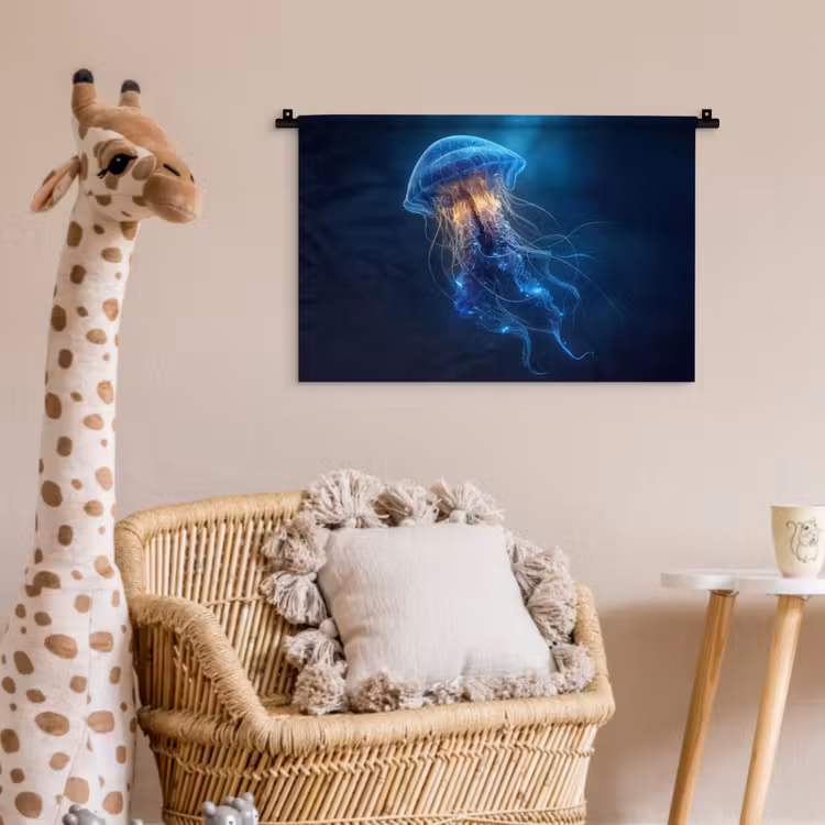 Wandkleed - Kwal - Lichtgevend - Tentakels - Blauw — 5