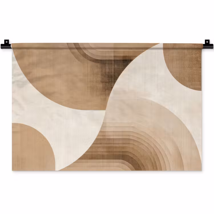 Wandkleed - Retro - Geometrische lagen - Aardetinten — 1