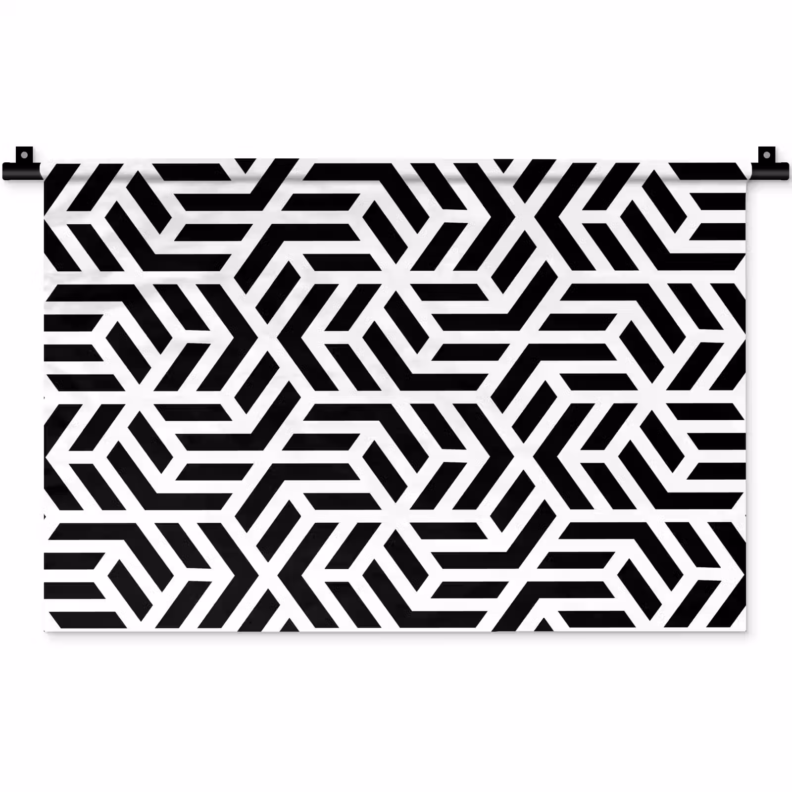Wandkleed - Design - Geometrie - Patroon - Zwart - Wit — 1