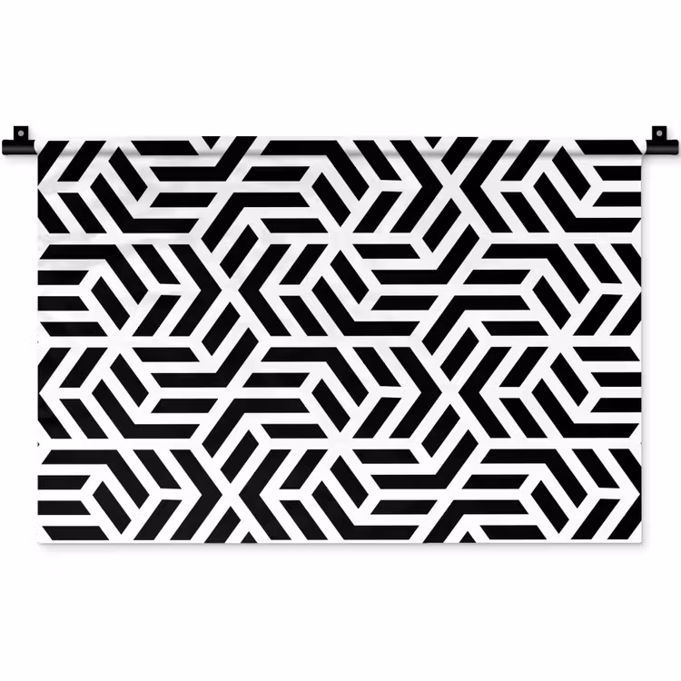 Wandkleed - Design - Geometrie - Patroon - Zwart - Wit — 1