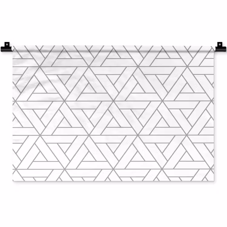 Wandkleed - Design - Lijn - Patroon - Zwart - Wit — 1