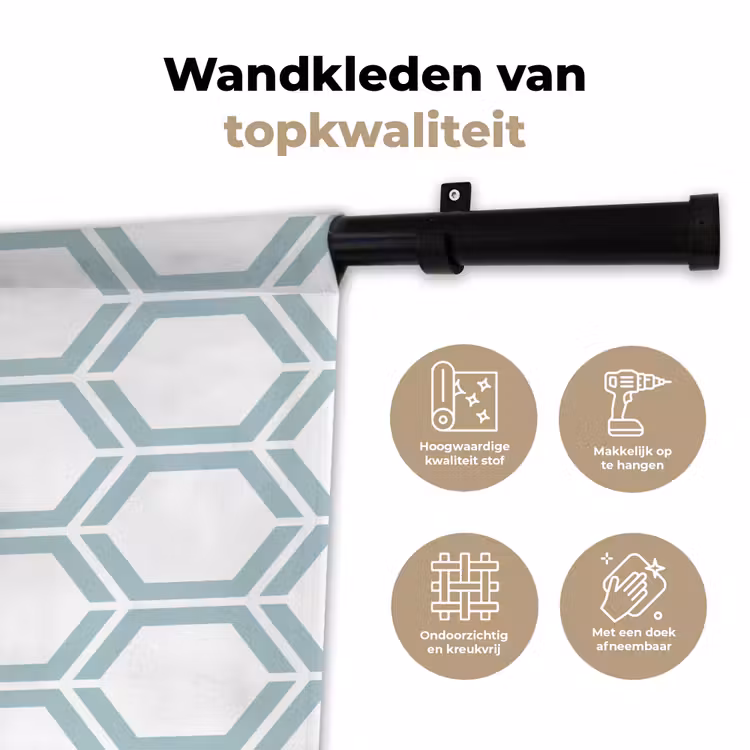 Wandkleed - Patroon - Lijn - Design - Hexagon — 3