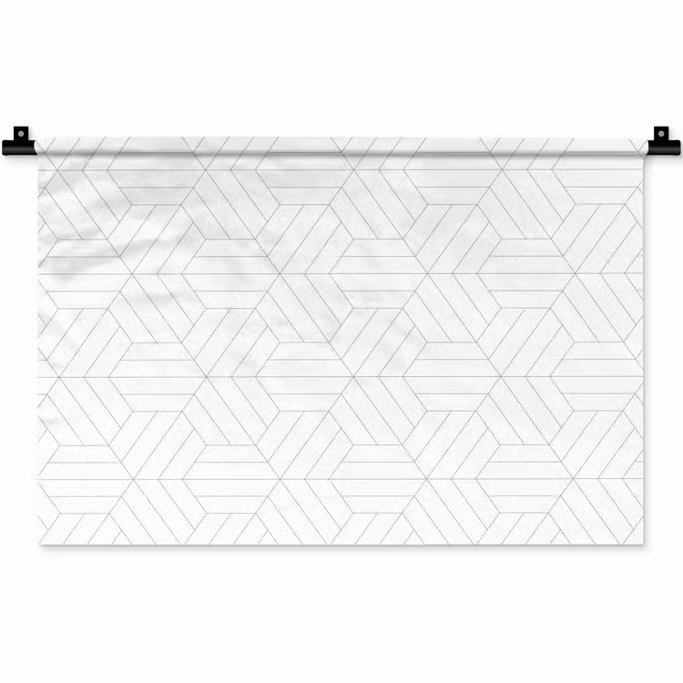 Wandkleed - Patroon - Lijn - Design - Zwart - Wit — 1