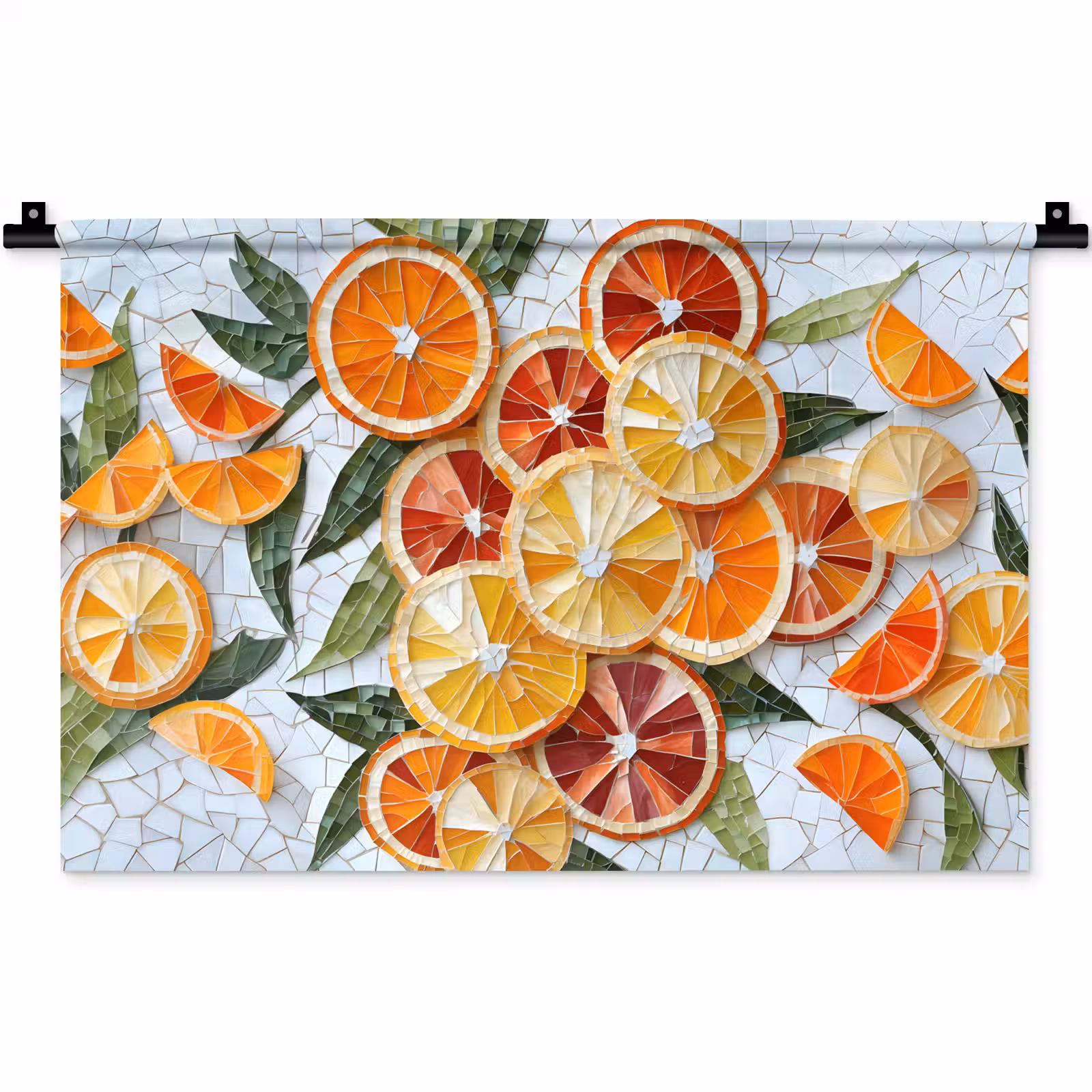 Wandkleed - Schijfjes - Fruit - Oranje - Mozaïek — 1