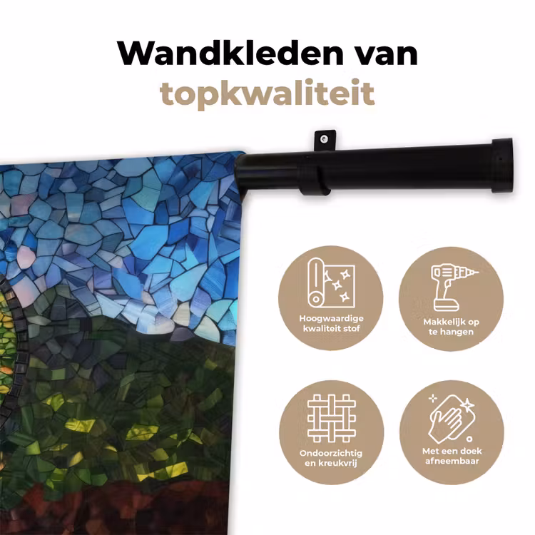 Wandkleed - Boom - Seizoenen - Mozaïek - Bergen — 3