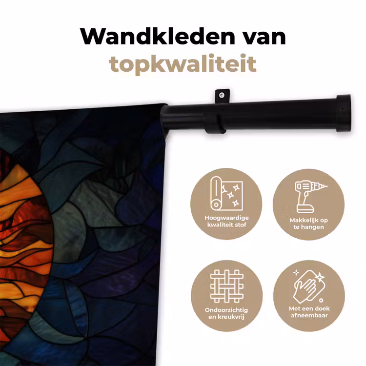 Wandkleed - Mozaïek - Glas - Maan - Donkerblauw — 3