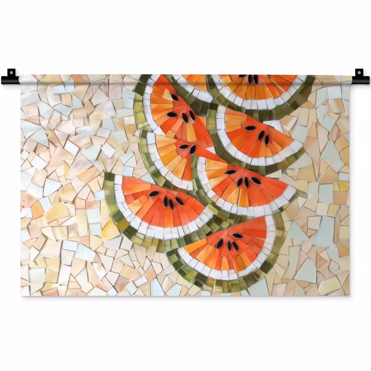 Wandkleed - Mozaïek - Watermeloen - Rood - Pitten — 1