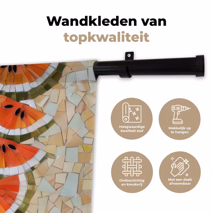 Wandkleed - Mozaïek - Watermeloen - Rood - Pitten — 3