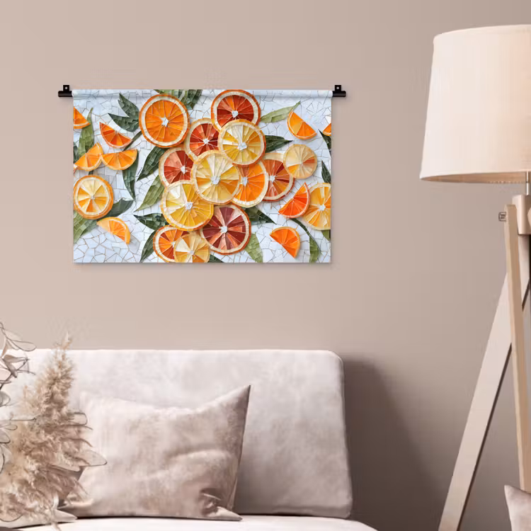 Wandkleed - Schijfjes - Fruit - Oranje - Mozaïek — 2
