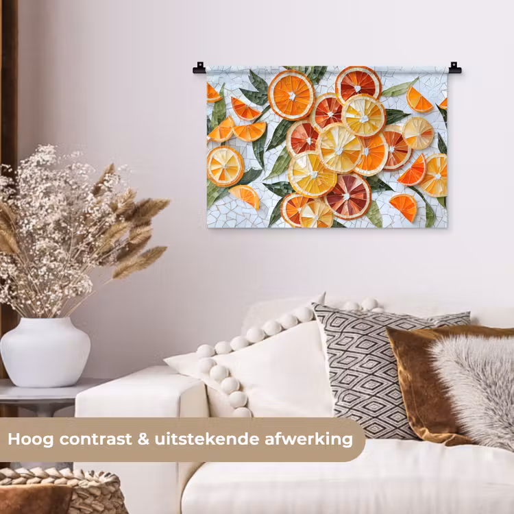 Wandkleed - Schijfjes - Fruit - Oranje - Mozaïek — 4