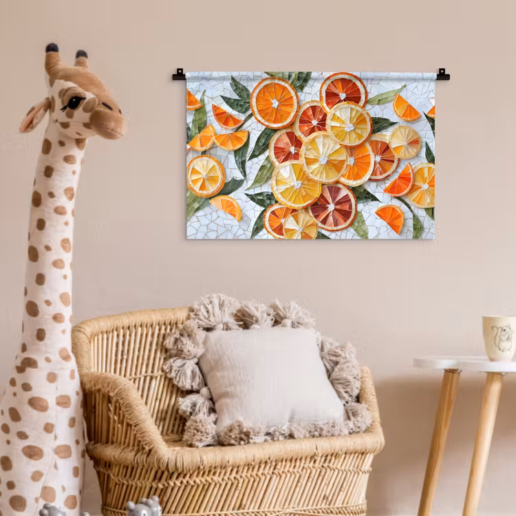 Wandkleed - Schijfjes - Fruit - Oranje - Mozaïek — 5