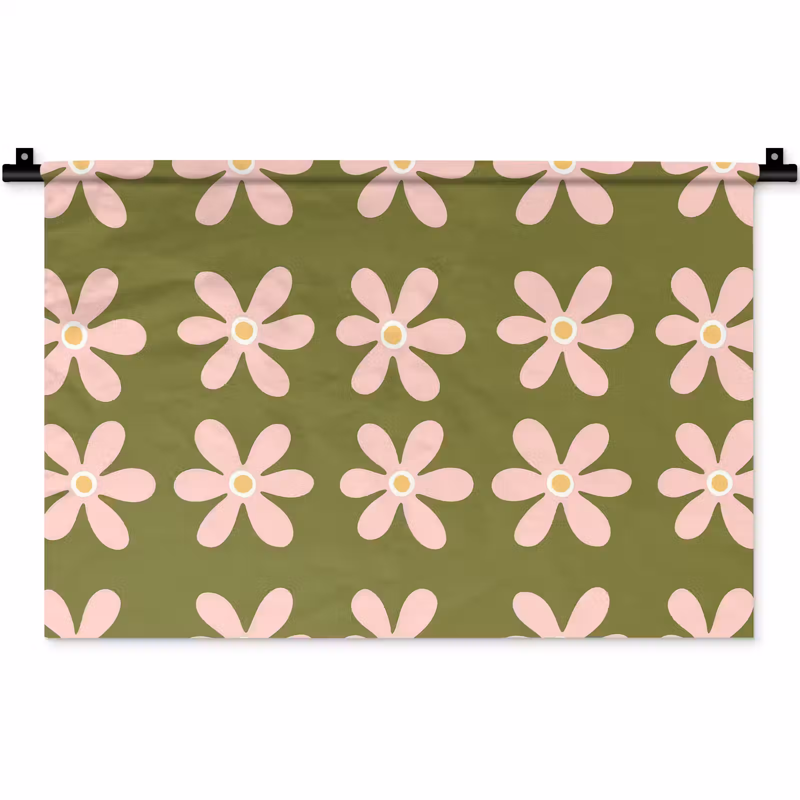 Wandkleed - Bloem - Modern - Groen — 1