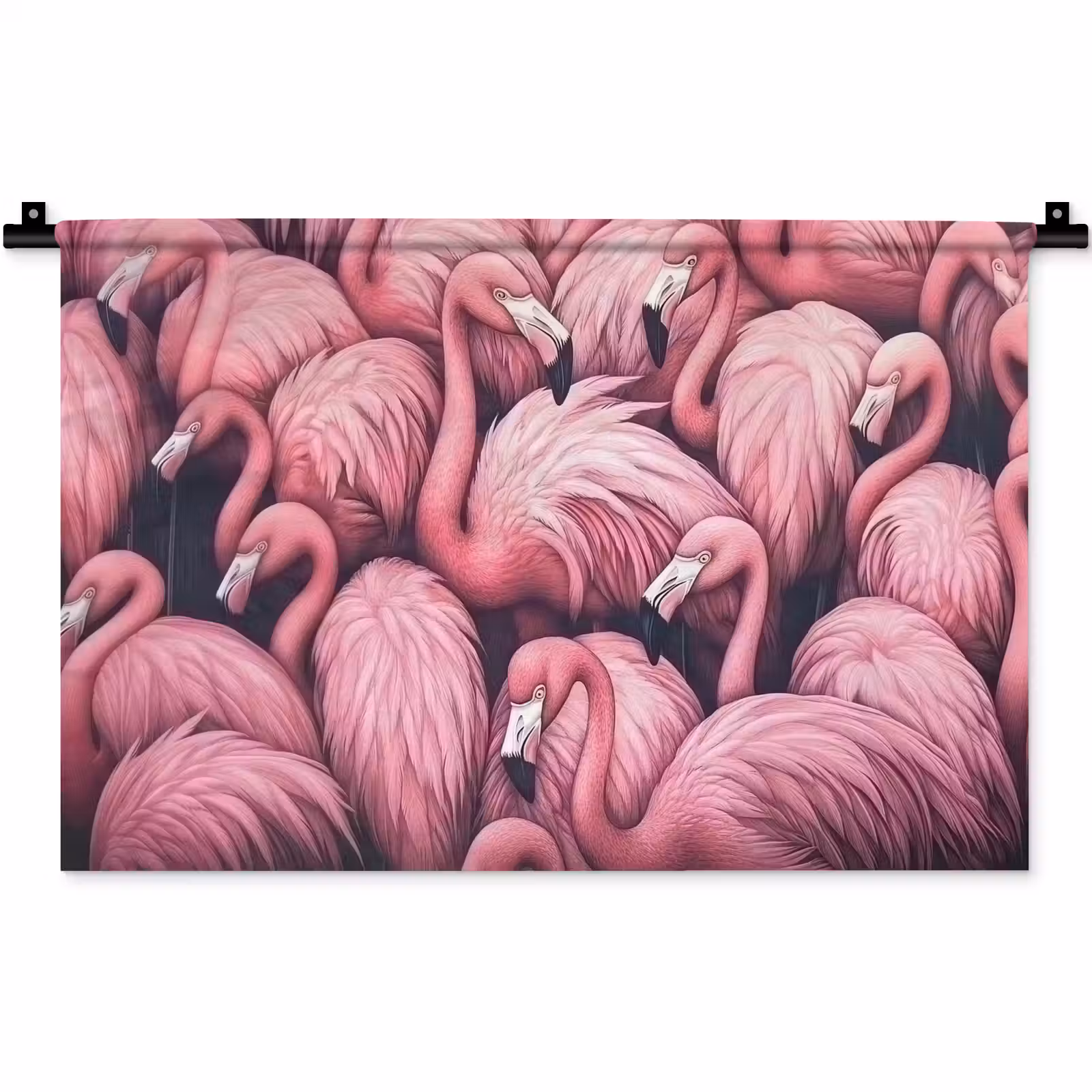 Wandkleed - Flamingo - Roze - Dieren — 1