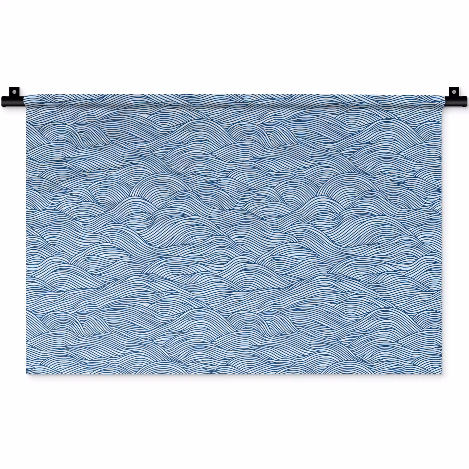 Wandkleed - Golven - Ritmisch - Blauw — 1