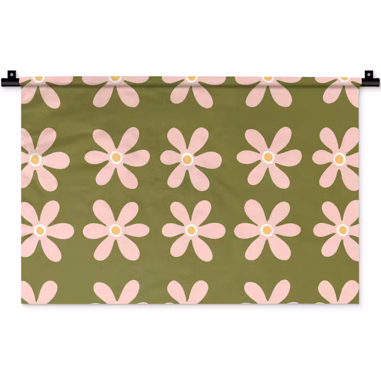 Wandkleed - Bloem - Modern - Groen — 1