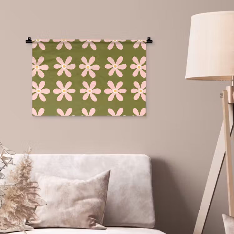Wandkleed - Bloem - Modern - Groen — 2