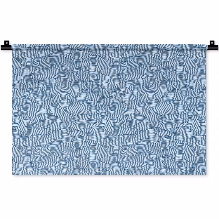 Wandkleed - Golven - Ritmisch - Blauw — 1