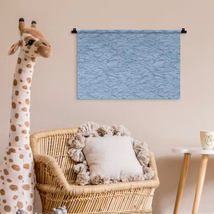 Wandkleed - Golven - Ritmisch - Blauw — 5