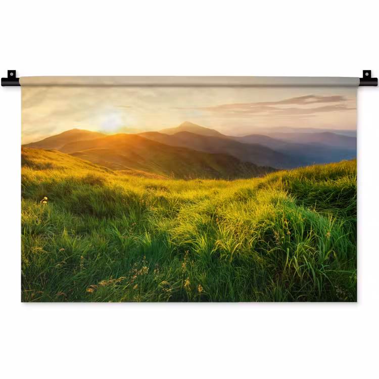Wandkleed - Gras - Heuvels - Zon - Natuur - Landschap — 1