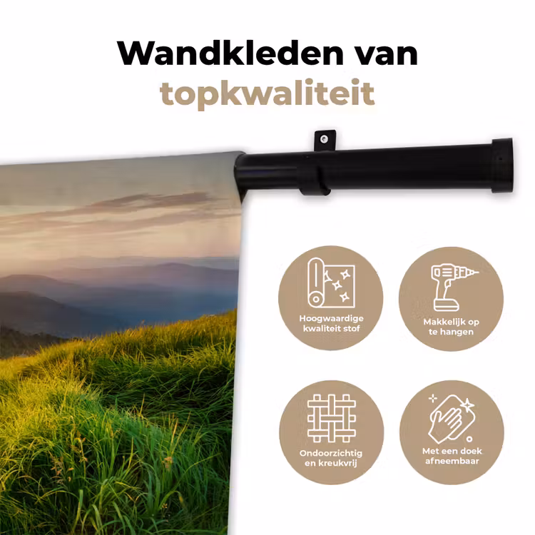Wandkleed - Gras - Heuvels - Zon - Natuur - Landschap — 3