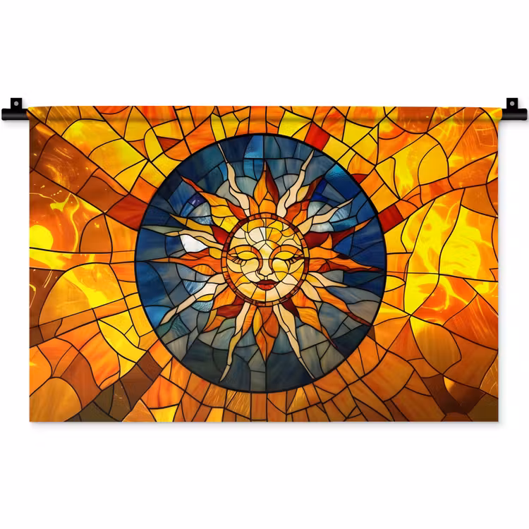Wandkleed - Mozaïek - Zon - Geel - Cirkel — 1