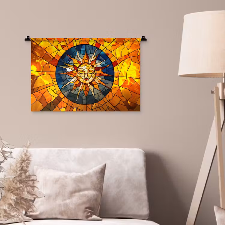 Wandkleed - Mozaïek - Zon - Geel - Cirkel — 2