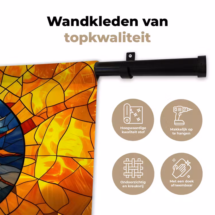Wandkleed - Mozaïek - Zon - Geel - Cirkel — 3