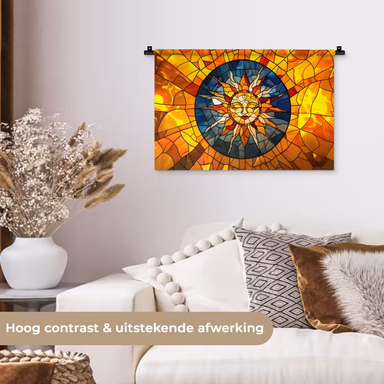 Wandkleed - Mozaïek - Zon - Geel - Cirkel — 4