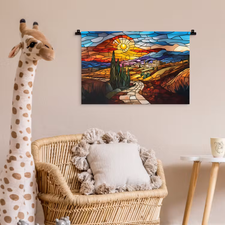 Wandkleed - Mozaïek - Zon - Landschap - Dorp — 5